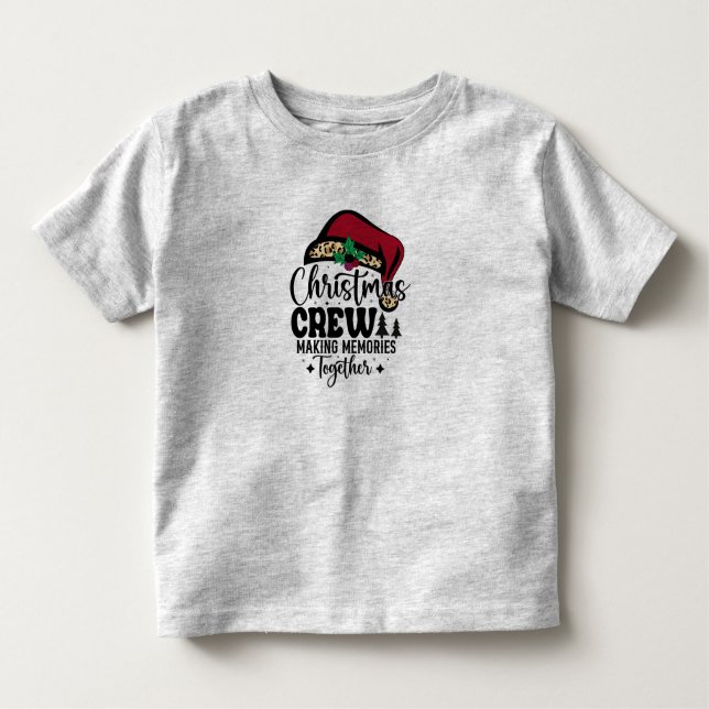 Santa Hat Christmas Crew Matching Family Toddler T-Shirt (Front)