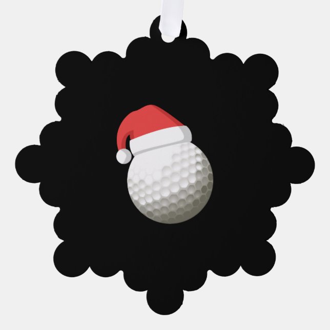 Santa Hat Christmas Golf Tree Decoration Card (Front)