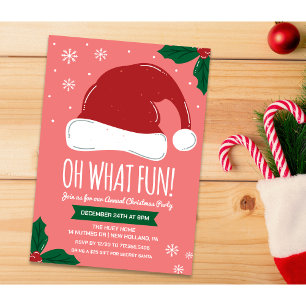 Santa Hat Christmas Holiday Party Invitation