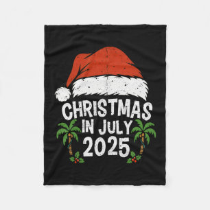Santa Hat Christmas In July 2025 Family Vacation S Fleece Blanket