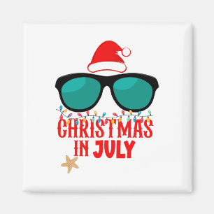 Santa Hat Christmas In July Sungles Summer Vibes B Magnet
