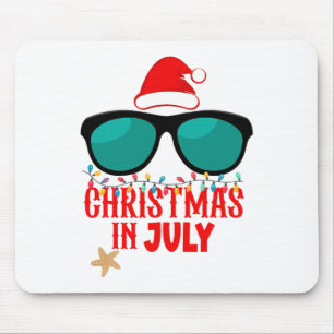 Santa Hat Christmas In July Sungles Summer Vibes B Mouse Pad