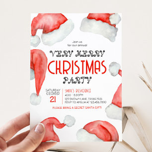 Santa Hat Christmas Party Invitation