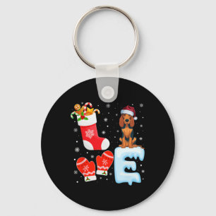 Santa Hat Christmas Stocking American English Coon Key Ring