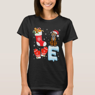 Santa Hat Christmas Stocking Holiday African Wild  T-Shirt