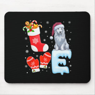 Santa Hat Christmas Stocking Holiday Akbash Dog Lo Mouse Pad
