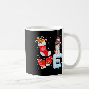 Santa Hat Christmas Stocking Holiday Akita Dog Lov Coffee Mug