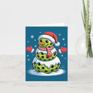Santa Hat Ckleball Snowman Christmas Men Women Kid Card