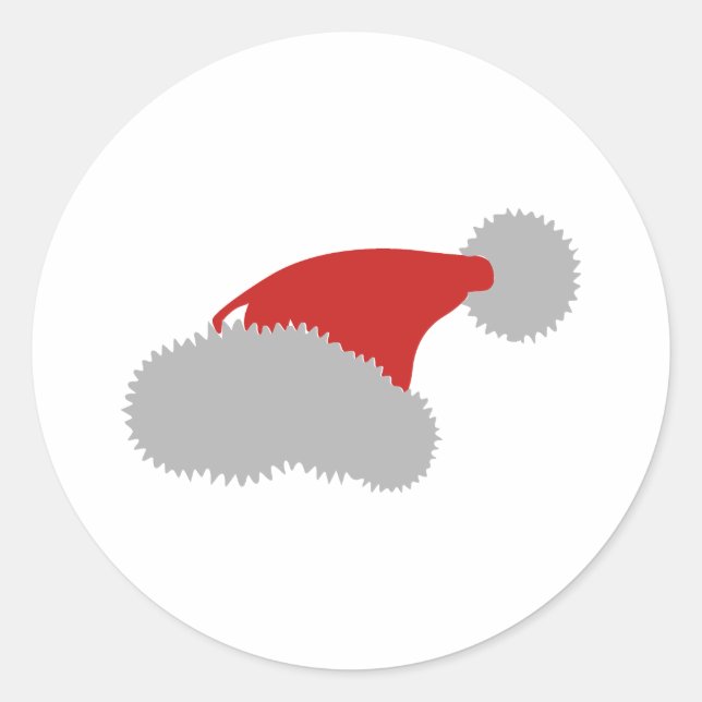 Santa Hat Classic Round Sticker (Front)