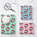 Santa Hat Custom Face Photo Christmas Gift Wrapping Paper Sheet<br><div class="desc">Santa Hat Custom Face Photo Christmas Gift Wrap, Replace the face with your favorite photo (make sure to crop as much to the face as possible and use an app to remove the background) and personalize this funny Christmas Holiday Wrapping Paper with your kid, husband, or boyfriend on it! Also...</div>