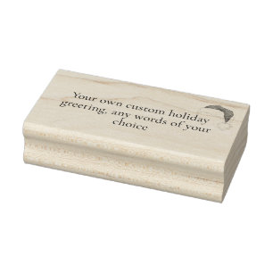 Santa Hat Custom Holiday Greeting Rubber Stamp