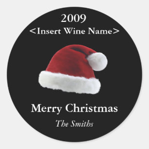 Santa Hat Customised Wine Label