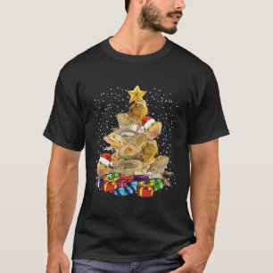 Santa Hat Cute Iguanas Christmas Tree Lights Xmas T-Shirt