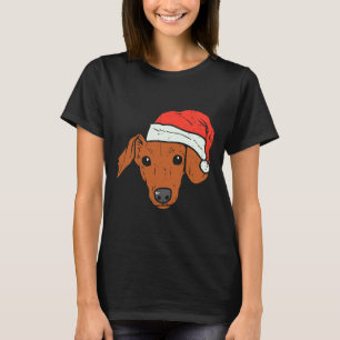 Santa Hat Dachshund Pjs Christmas Xmas Wiener Wein T-Shirt