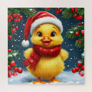 Santa Hat Duck Puzzle For Kids And Holiday Fun