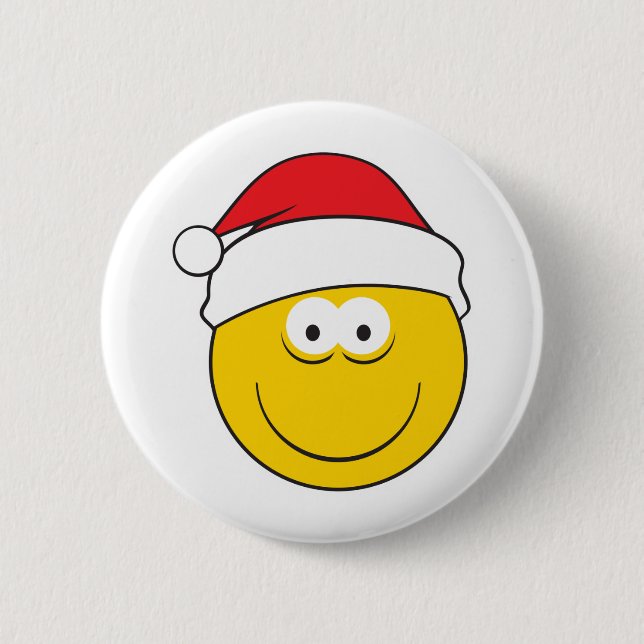 Santa Hat Face 6 Cm Round Badge (Front)