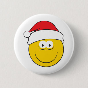 Santa Hat Face 6 Cm Round Badge