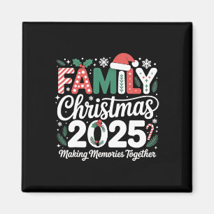Santa Hat Family Christmas 2025 Matching Xmas Outf Magnet