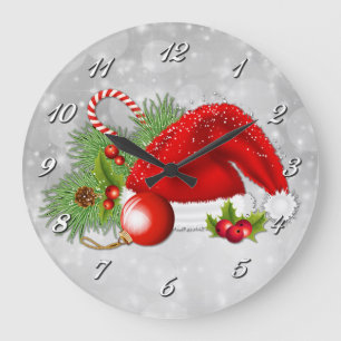 Santa Hat Festive Christmas Wall Clock