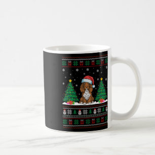 Santa Hat Field Spaniel Dog Xmas Tree Lights Ugly Coffee Mug