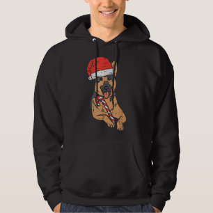Santa Hat German Shepherd Dog Christmas Hoodie