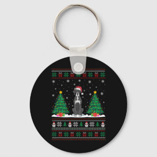 Santa Hat Great Dane Dog Christmas Tree Lights Ugl Key Ring