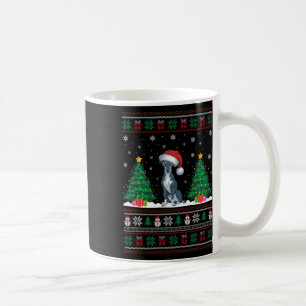 Santa Hat Greyhound Dog Christmas Tree Lights Ugly Coffee Mug