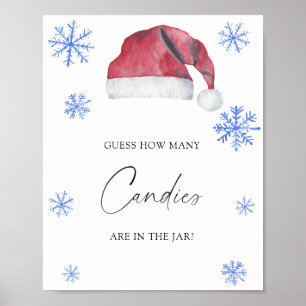 Santa hat - guess how many candies poster
