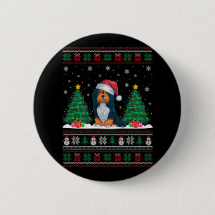 Santa Hat Havanese Dog Christmas Tree Lights Ugly 6 Cm Round Badge