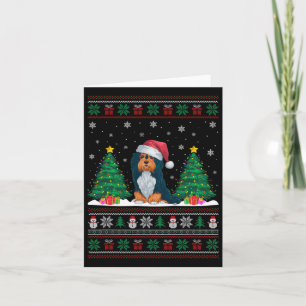 Santa Hat Havanese Dog Christmas Tree Lights Ugly  Card