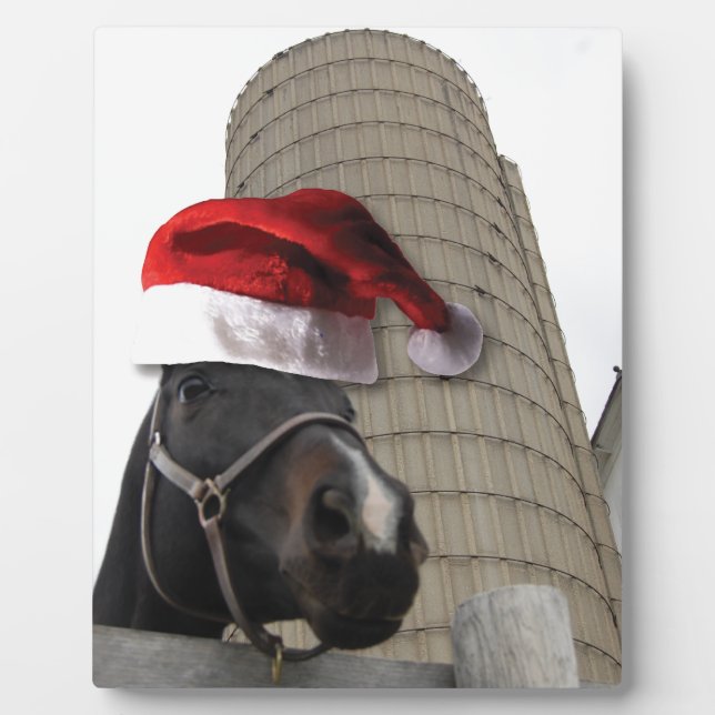 Santa Hat Horsey Plaque (Front)