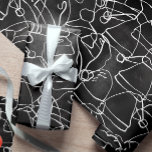 Santa Hat Jumble White on Chalkboard Christmas  Wrapping Paper<br><div class="desc">Santa hat jumble in aesthetic white on chalkboard. An elegant understated Christmas wrapping paper. Doodle hand drawn Santa hats.</div>