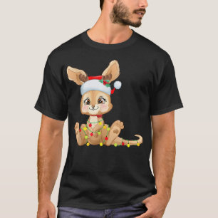 Santa Hat Kangaroo Christmas Kangaroo Lovers Pajam T-Shirt