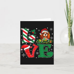 Santa Hat Love Cavalier King Charles Spaniel Dog X Card