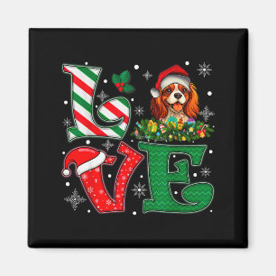 Santa Hat Love Cavalier King Charles Spaniel Dog X Magnet