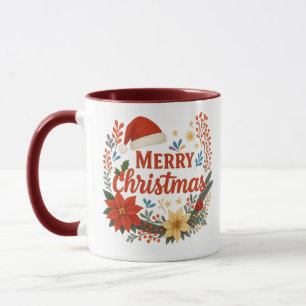 Santa Hat Merry Christmas Coffee Mug