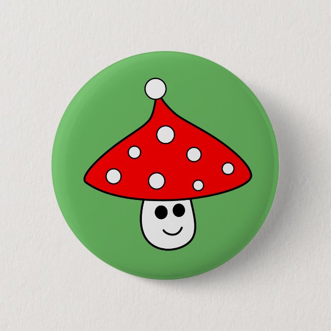 Santa Hat Mushroom Button (Front)