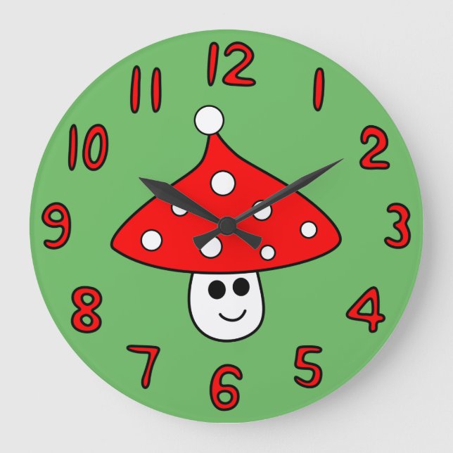 Santa Hat Mushroom Clock (Front)