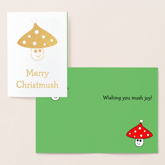 Santa Hat Mushroom Foil Card (Display)