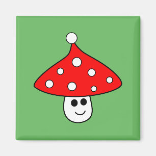 Santa Hat Mushroom Magnet