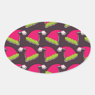 santa hat oval sticker