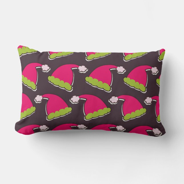 santa hat patterned lumbar cushion (Front)