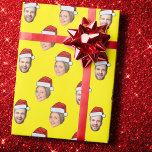 Santa Hat Personalised Face 2 Photo Christmas Gift Wrapping Paper<br><div class="desc">Personalised Face 2 Photos Santa Hat Christmas Gift Wrap</div>