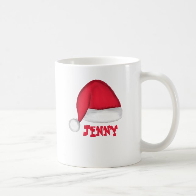 Santa Hat Personalised Holiday Mug (Right)