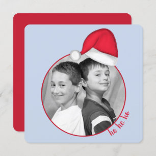 Santa Hat Photo Card Square