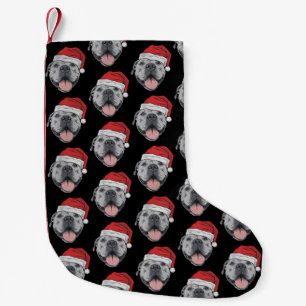 Santa Hat Pitbull Pit Christmas Xmas Pet Dog Lover Small Christmas Stocking