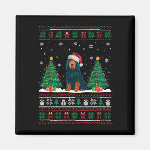 Santa Hat Portuguese Water Dog Xmas Tree Lights Ug Magnet