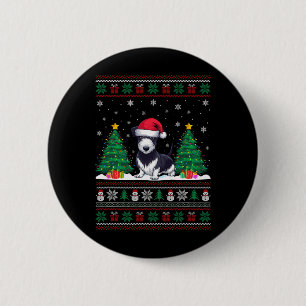 Santa Hat Rat Terrier Dog Christmas Tree Lights Ug 6 Cm Round Badge