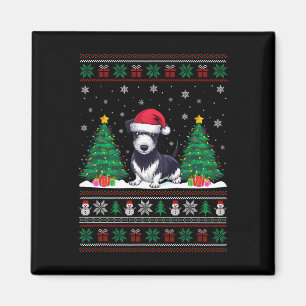 Santa Hat Rat Terrier Dog Christmas Tree Lights Ug Magnet
