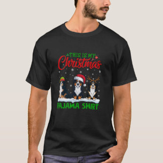 Santa Hat Reindeer Bernese Mountain Dog Christmas  T-Shirt
